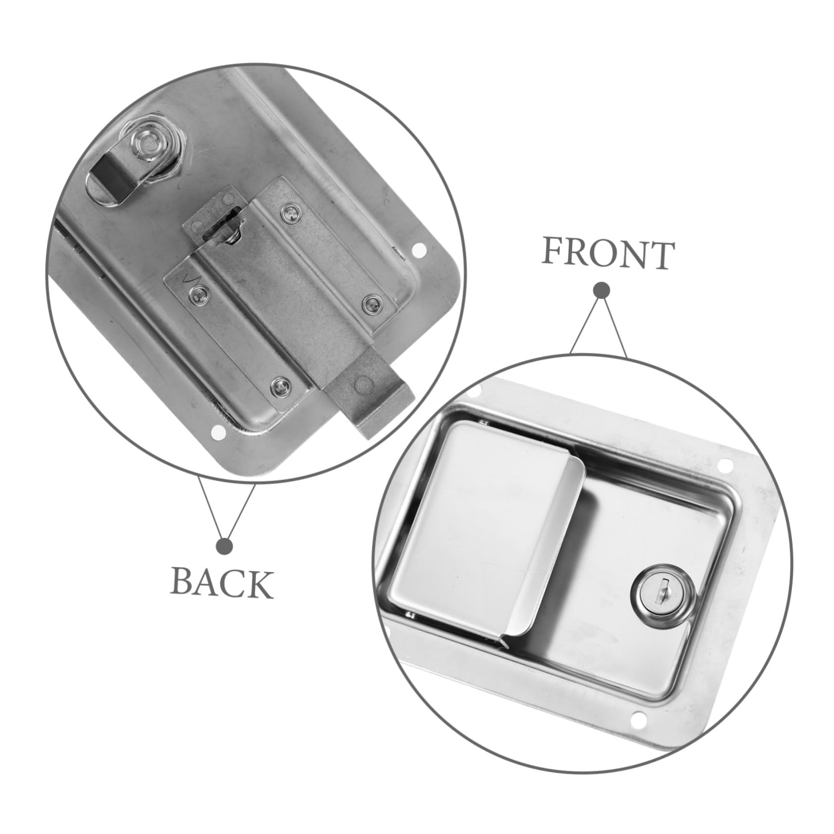 Kisangel Cerradura Empotrada de Acero Inoxidable para Remolques y Rv Panel de Bloqueo Resistente para Cajas Herramientas y Armarios Seguridad Antirrobo Versátil y Duradera