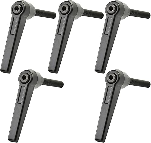 Miniatura 58 de Othmro 2 piezas de palanca de sujeción con rosca M8 Palanca de trinquete, aleación de aluminio ajustable con botón de bloqueo con perno roscado 2