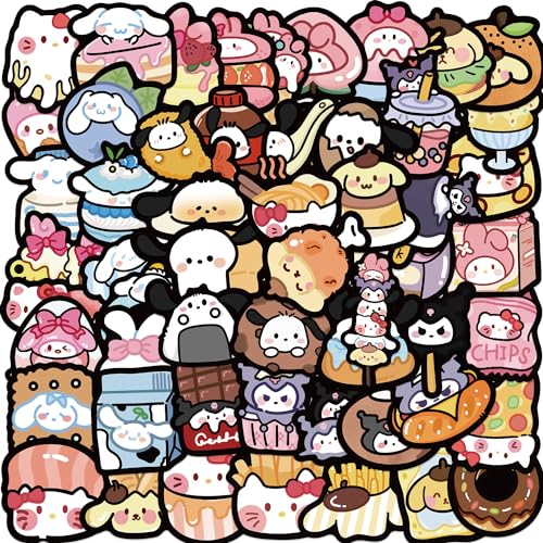 55枚 forシール セットかわいい アニメfor ステッカー おしゃれ 防水 ステッカー 可愛い 漫画 シール アウトドア ブランド DIY 車 バイク ヘルメット パソコン スノーボード ボム スマホ ステッカー クロミ マイメロディ シナモロール 非公式 [並行輸入品]のサムネイル