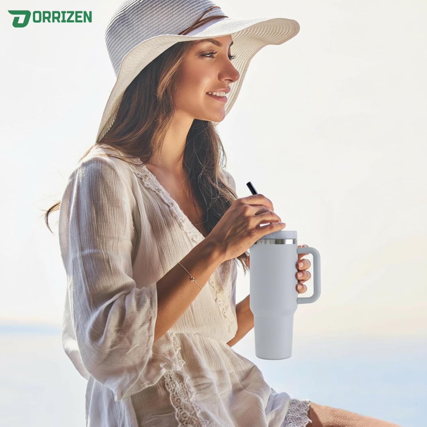 Quencher H2.0 Tumbler with Handle and Straw 40 oz | Flowstate 3-Position Lid | Cup Holder Compatible for Travel | Stay refreshed all day with an extra-large 40oz capacity. (Cool gray) - Image 7