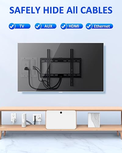 Miniatura 4 de in Kit de organización de cables de pared para TV, toma de corriente empotrada con kit de pared para cable de TV, ocultador de cables para TV