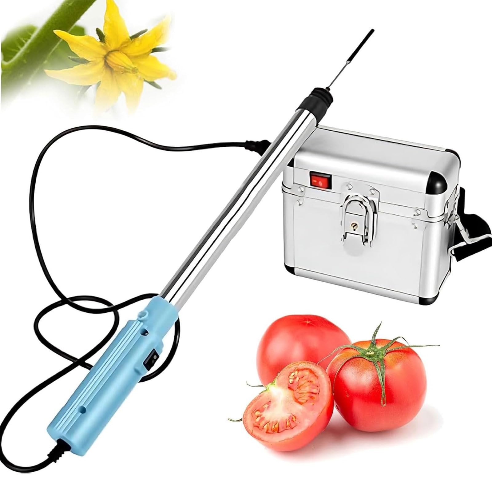 XNZJHPP 54W Electric Tomato Pollinator Machine for Garden, 4800r/min Cordless Cucumber Tomato Pollination Machine with Battery, Vegetable Pollinator Sprayer for Greenhouse