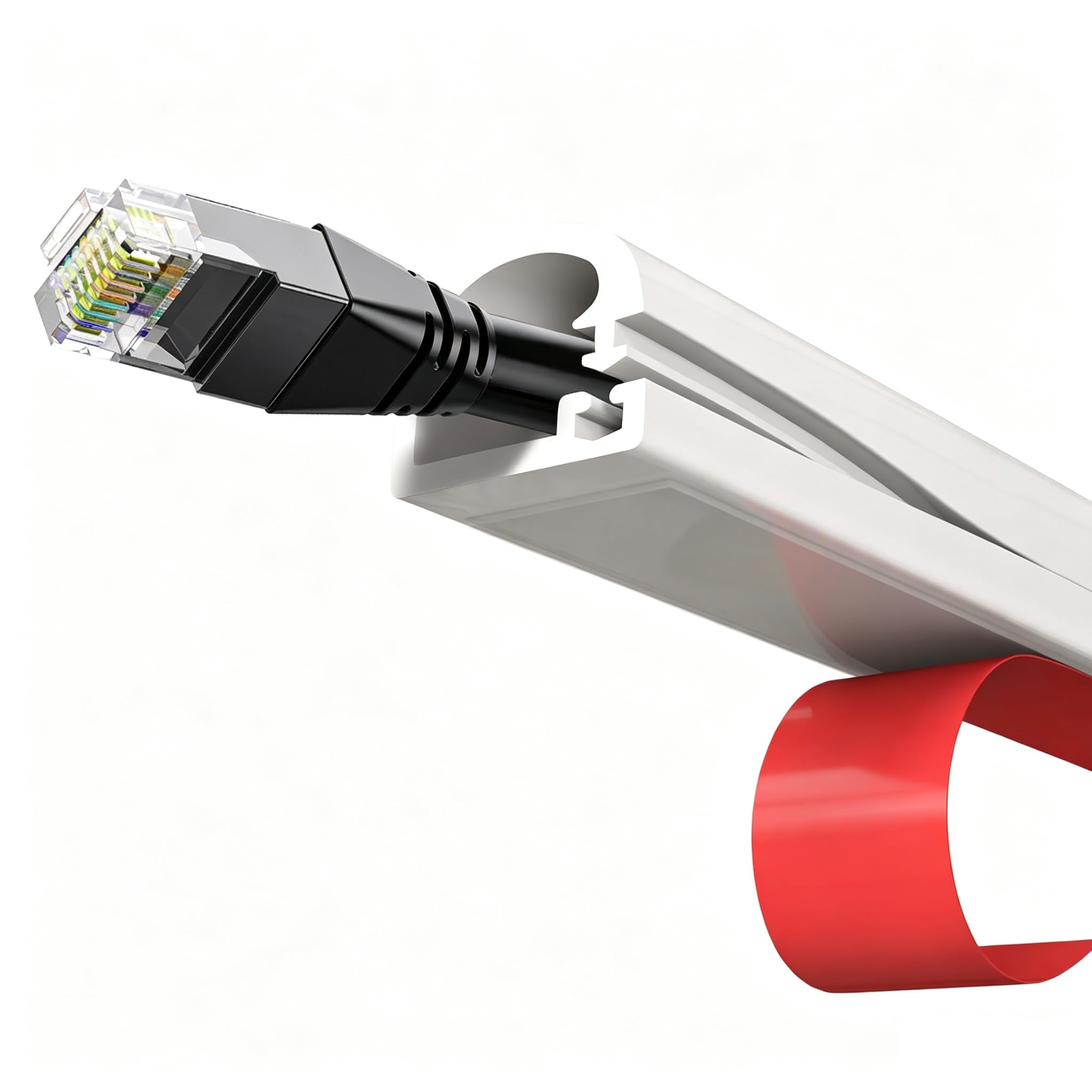 Mini Cable Duct White Self-Adhesive PVC Cable Hide for One Cable