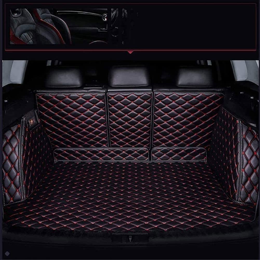 Dastop Black/Red Full Coverage Car Boot Liner Mat For Jaguar F-Pace 2016-2018 Leather Rear Trunk Protector Mats Cargo Storage Tray Interior Accessories,B