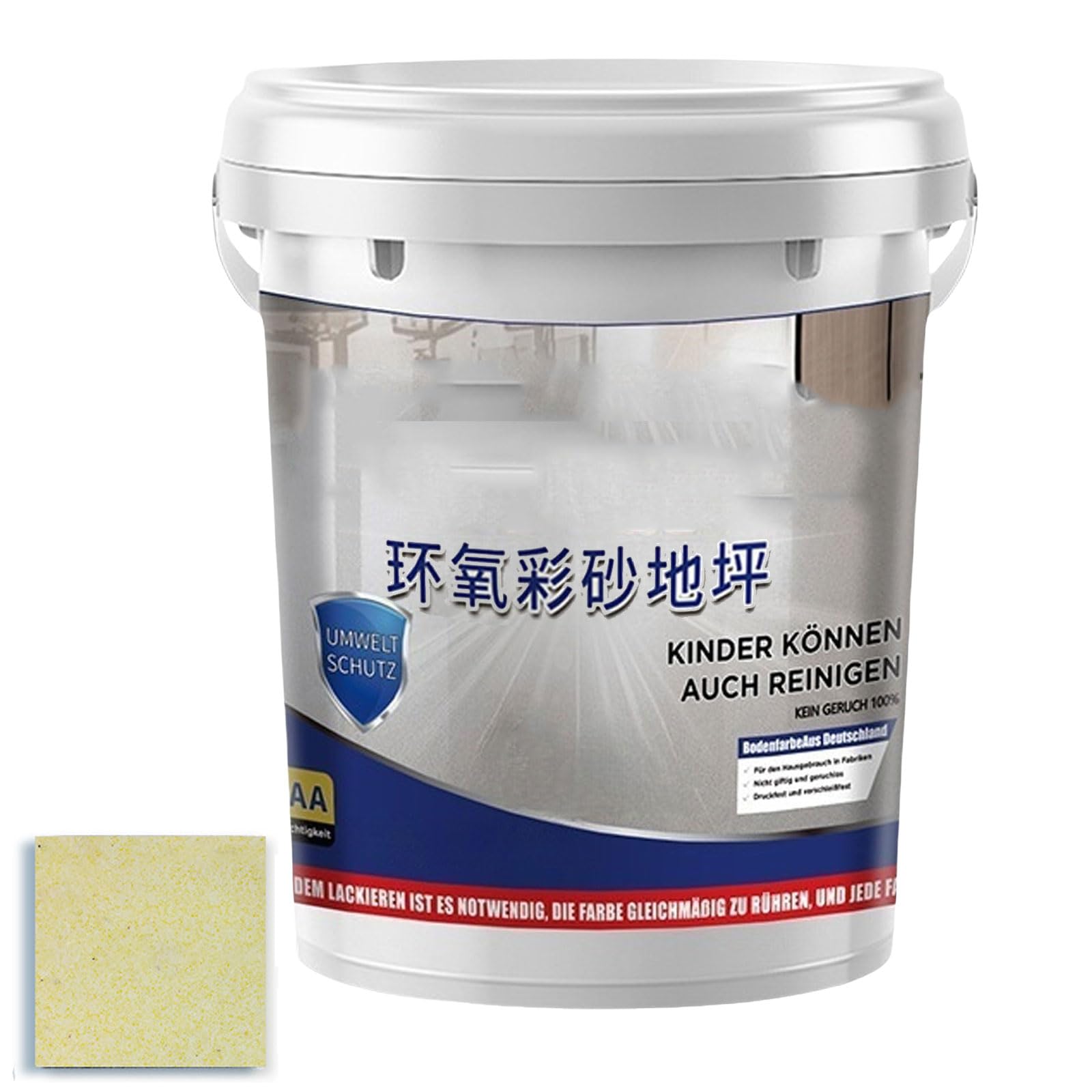 Self Leveling Epoxy Colored Sand Floor Paint, Fast Drying, Stain-Resistant For Concrete Tile Wood Countertop Decorative Finish (Light-Blue) — view 10