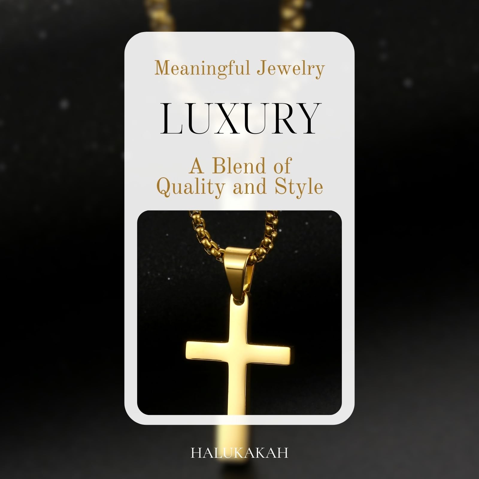 HALUKAKAH Collar de Cruz de Plata de Ley 925 para Niños y Adolescentes - Pequeño Colgante de Cruz Chapado en Oro de 18k/Platino con Cadena - Completo con Tarjeta de Mensaje Bíblico y Caja de Regalo