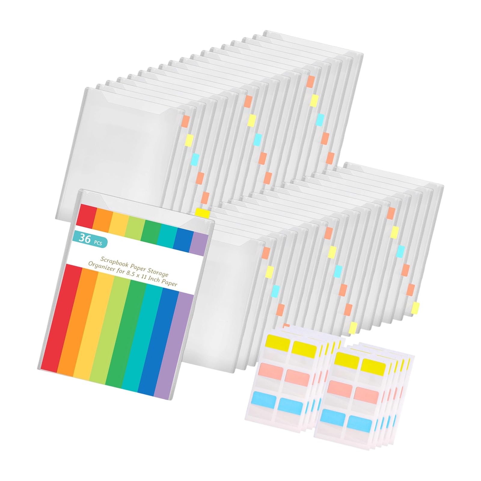 36 buste con tasca in PP trasparenza, organizzatori forniture per ufficio, adatti per riporre fogli, documenti, sacchetti documenti impermeabili in modo sicuro
