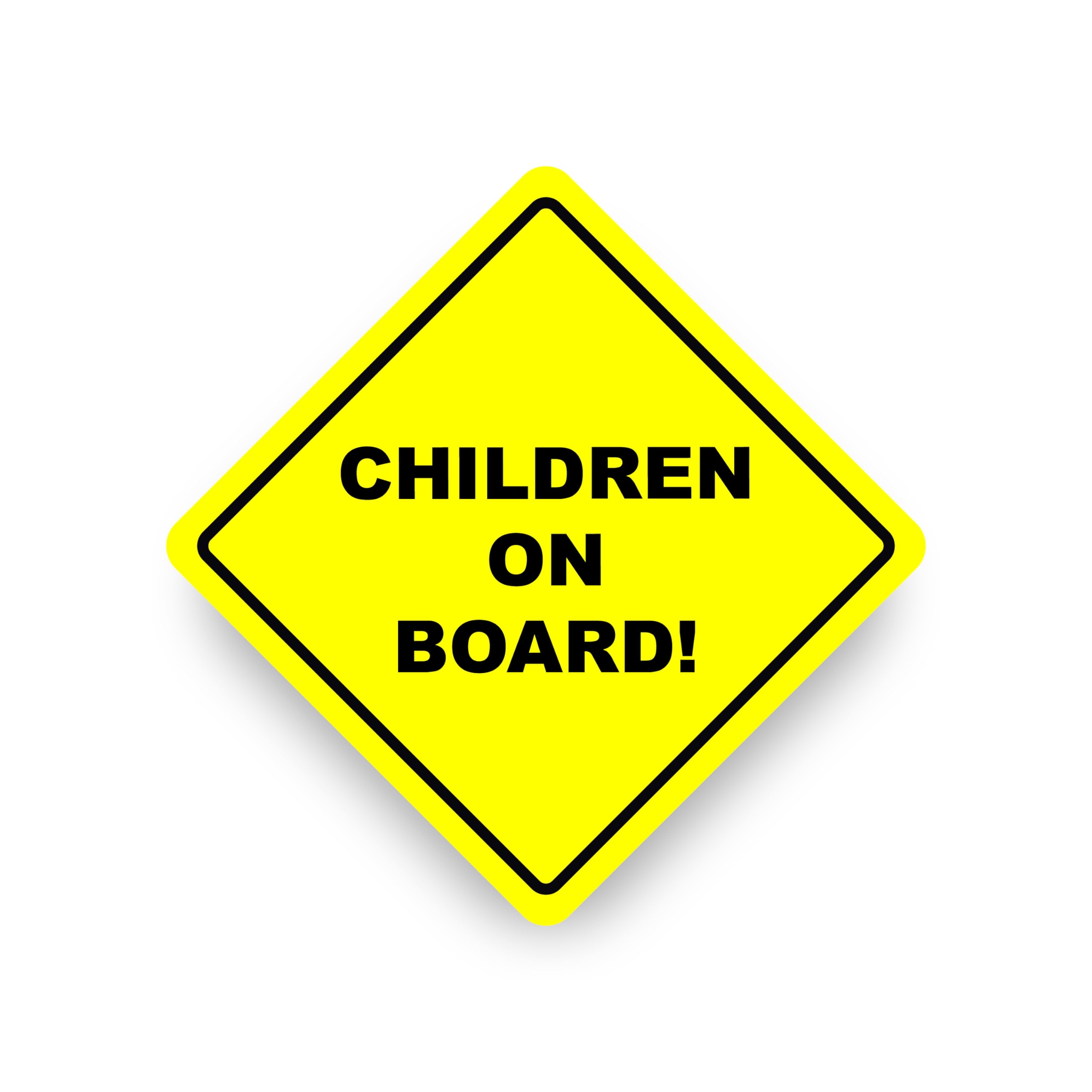 Printsuperstar Yellow Children On Board Warning Safety Bumper Sticker Sign Car Vinyl Vehicle