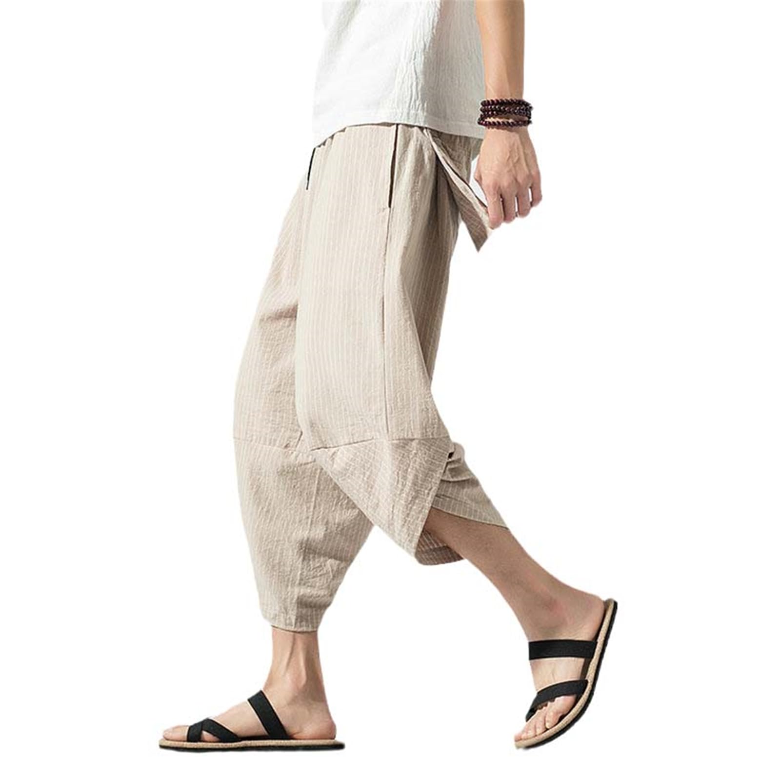 Autunno Hip Hop Harem Pantaloni da Uomo Estate Casual A Righe Lunghe al polpaccio Cinese Pantaloni Jogging