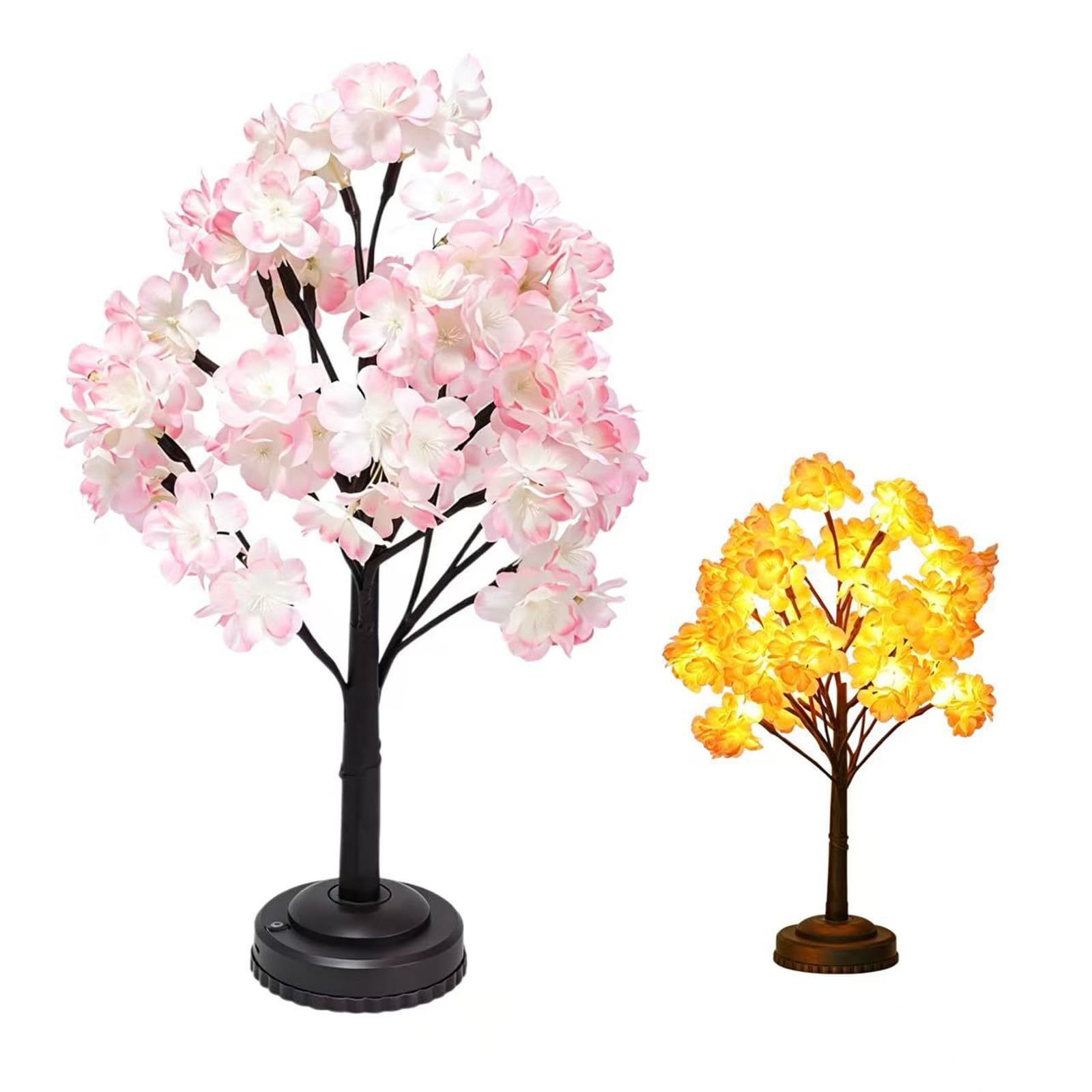 桜の木 桜 置物 LED 24球 高さ60cm 桜の木 ライト 電池式 卓上 桜満開 テーブルランプ 間接照明 桜の枝 飾り 室内 造花 雰囲気作り 春 卒業 入学 お祝い インテリア 寝室 玄関 飾り付け