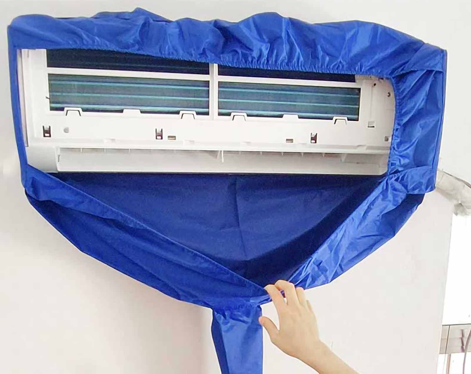 Estante para Aire Acondicionado con Pantalla de Valla Exterior,Cubierta de limpieza de aire acondicionado Cubierta de limpieza de aire acondicionado, Bolsa de protección contra el polvo de limpie