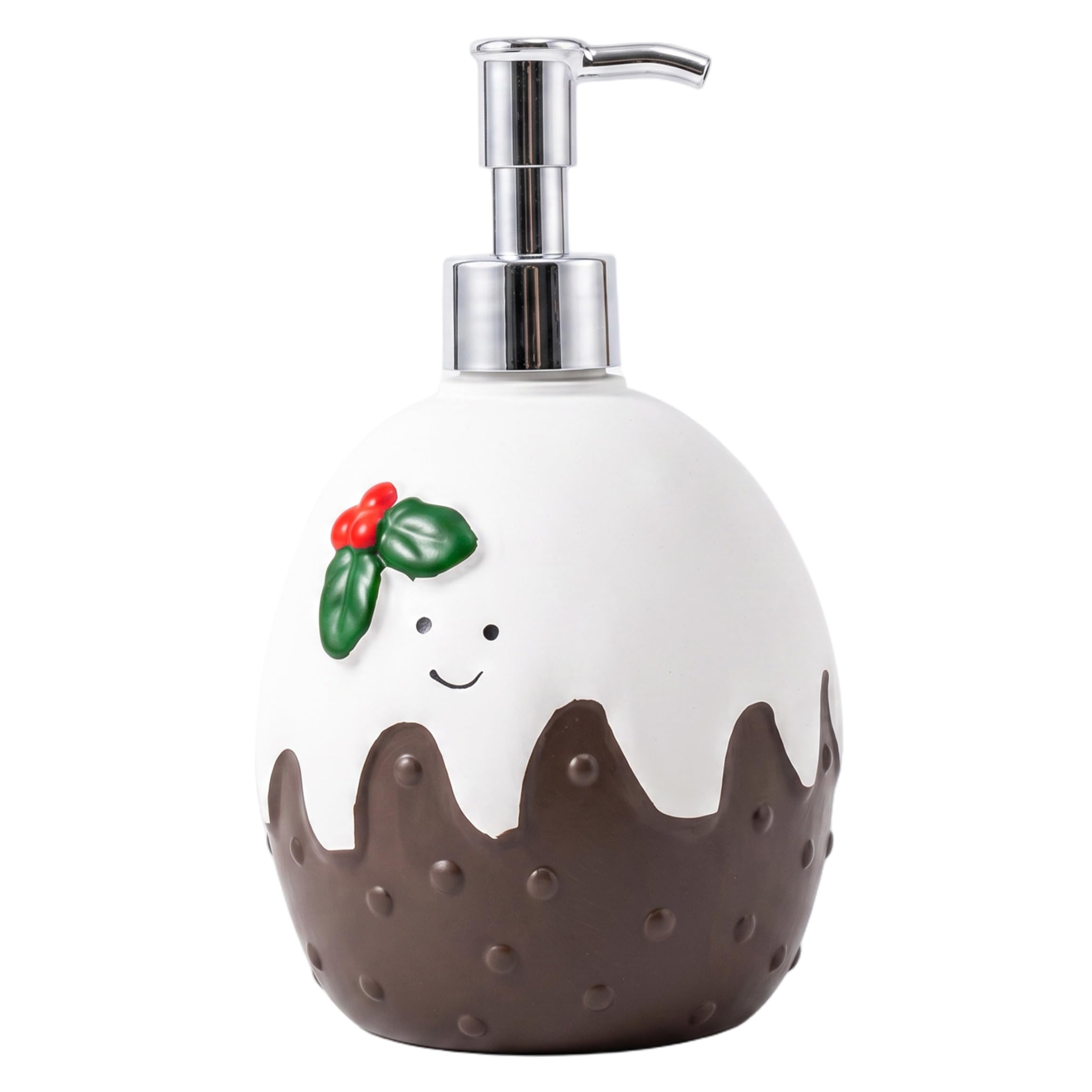 Xoeryoy Cute Soap Dispenser, Christmas Egg Cartoon Decorative Bathroom Soap Dispenser - Refillable Lotion Bottle