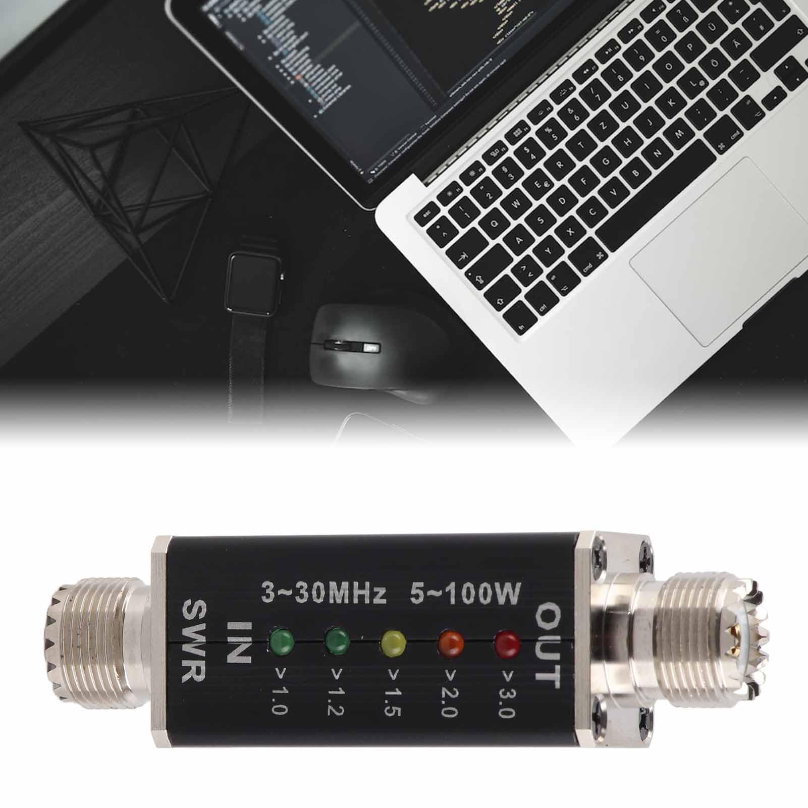 Medidor De Onda Estacionaria Portátil 10 A 50 W Con Indicador LED Mini Medidor SWR Para Antena De Radio Onda Corta