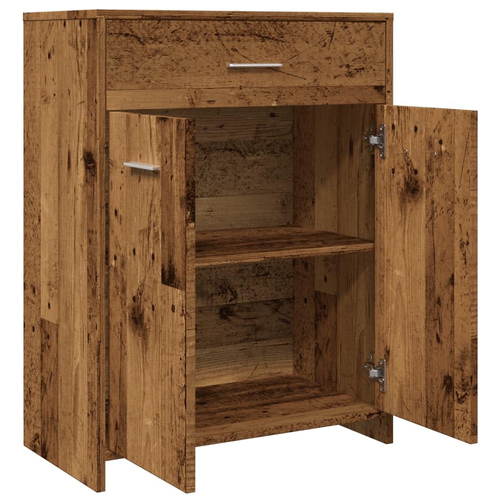 ShGaxin Szafka łazienkowa Drewno inżynieryjne w wieku 60x33x80 cm, meble łazienkowe, szafka łazienkowa, pomocnicza szafka łazienkowa, kolumna łazienkowa, wyposażenie łazienki - 856287