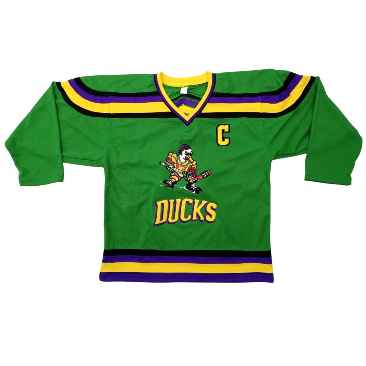 Charlie Conway 96 Ducks Deluxe Embroidered Green Hockey Jersey - Mens Medium