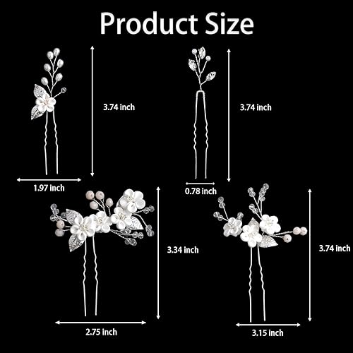 Miniatura 9 de 6 horquillas para el pelo de novia con diamantes de imitación para mujer, accesorios de cristal para el cabello para novia, damas de honor, niñas de