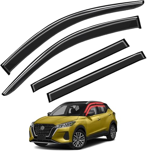 Viseras de ventana para Nissan Kicks S SV SR 2018-2023, 4 piezas delanteras y traseras de protección contra humo, sollluvia, deflectores de ventana,