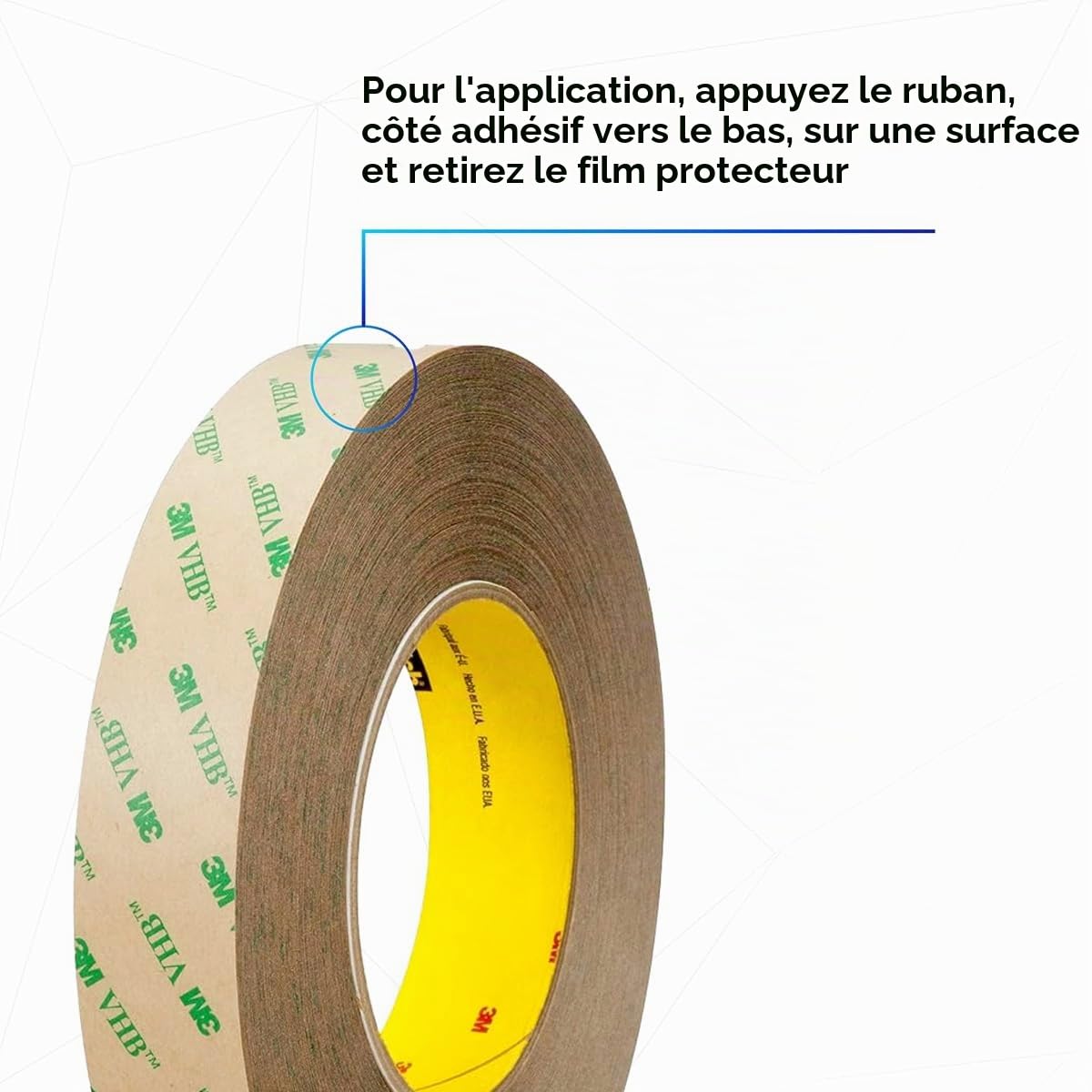 Tapecase haute performance ruban adhésif transfert, Converti à partir de 3 m 467 MP, 22,9 cm X 54,9 m Rouleau