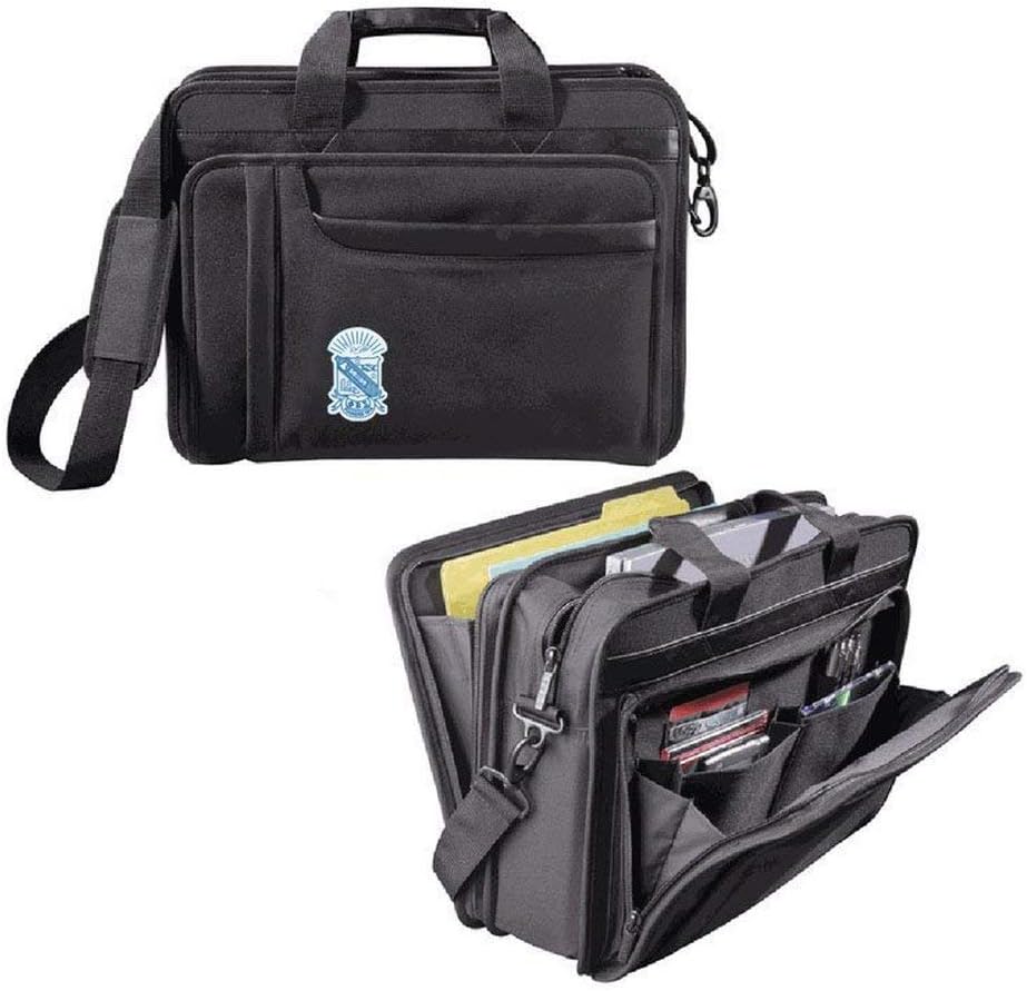 Greekgear Phi Beta Sigma Crest - Shield Briefcase Attache Black