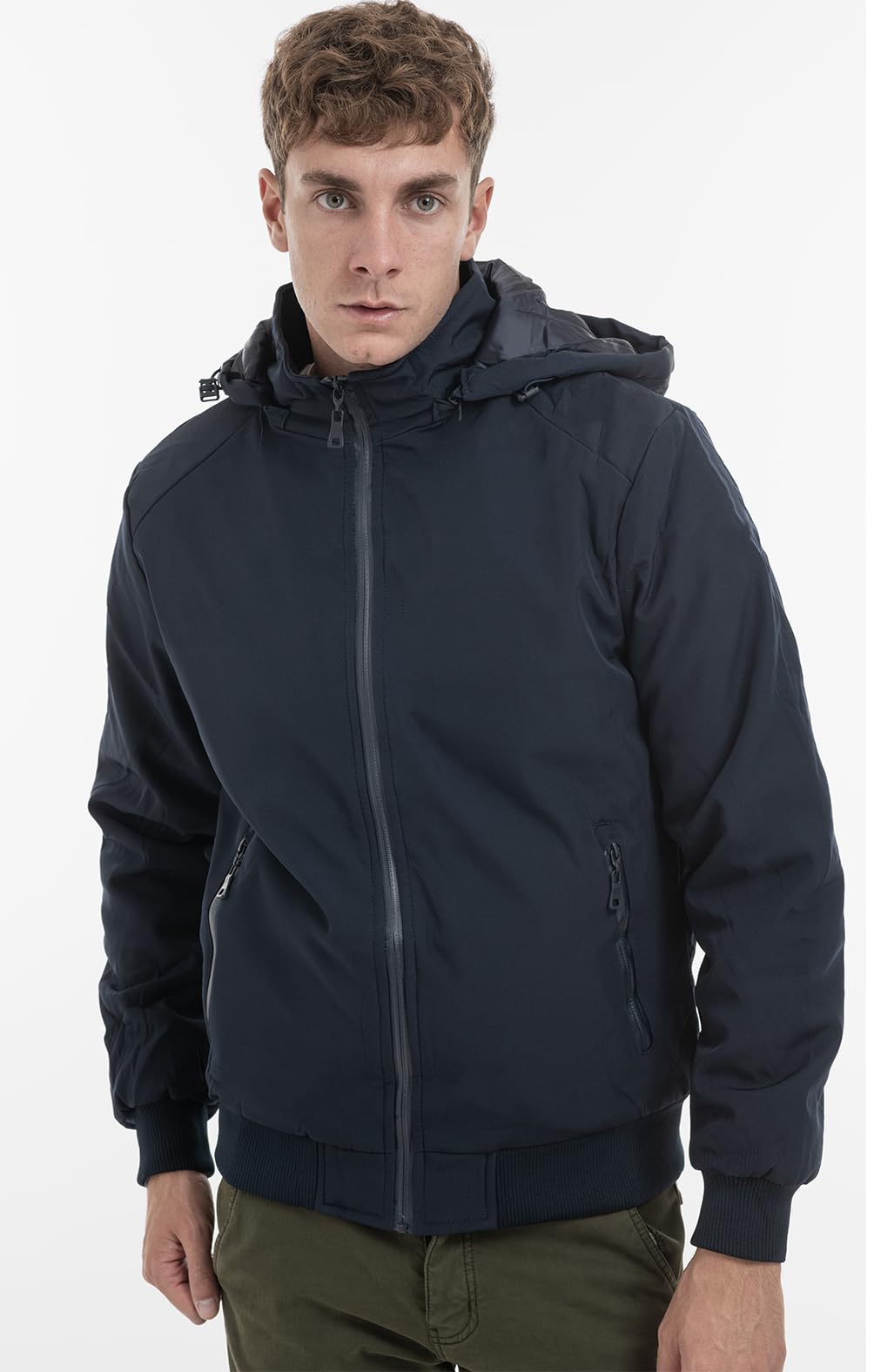 TONY BACKER Giacca Uomo Invernale Softshell Impermeabile Antivento con Cappuccio Staccabile, Giubbotto Cappotto Casual Trekking 3510