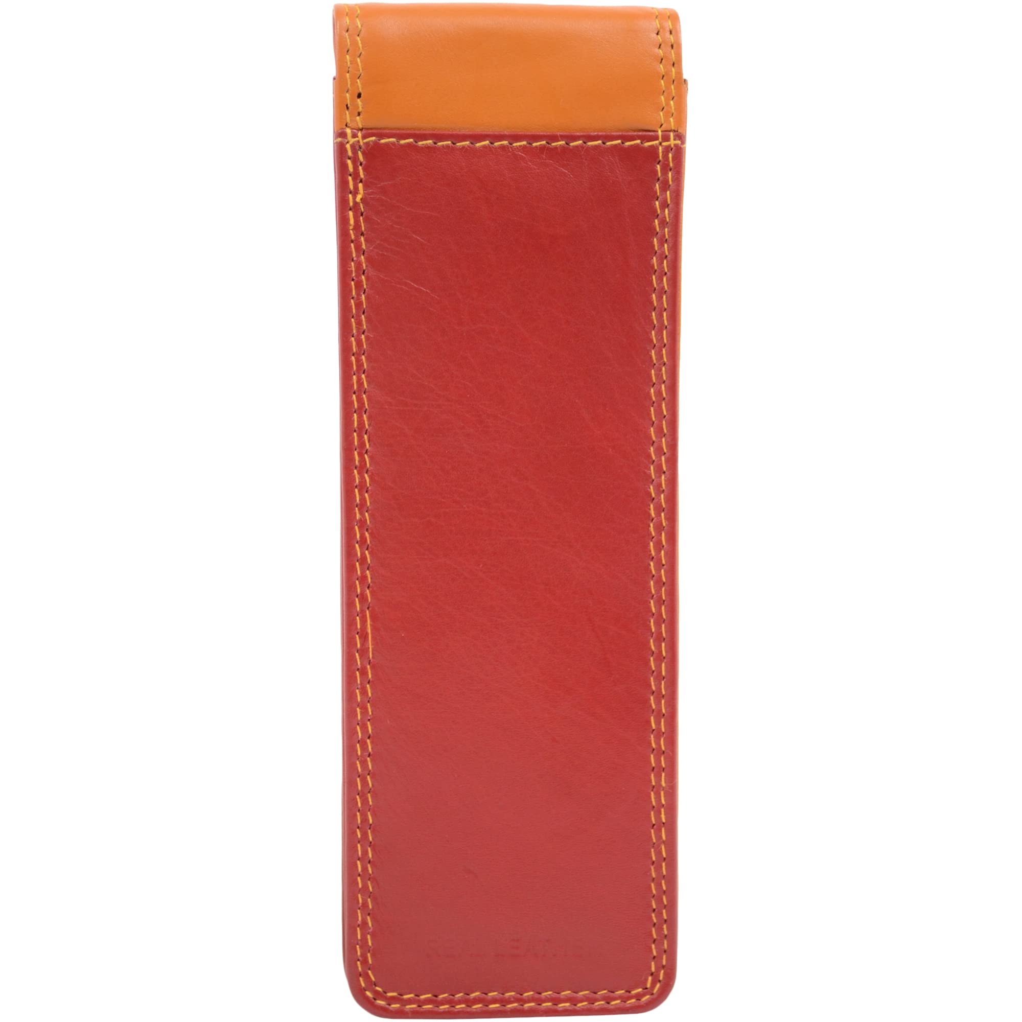 Mens/Ladies/Womens Soft Leather Slim Glasses Case/Pouch (Ember)