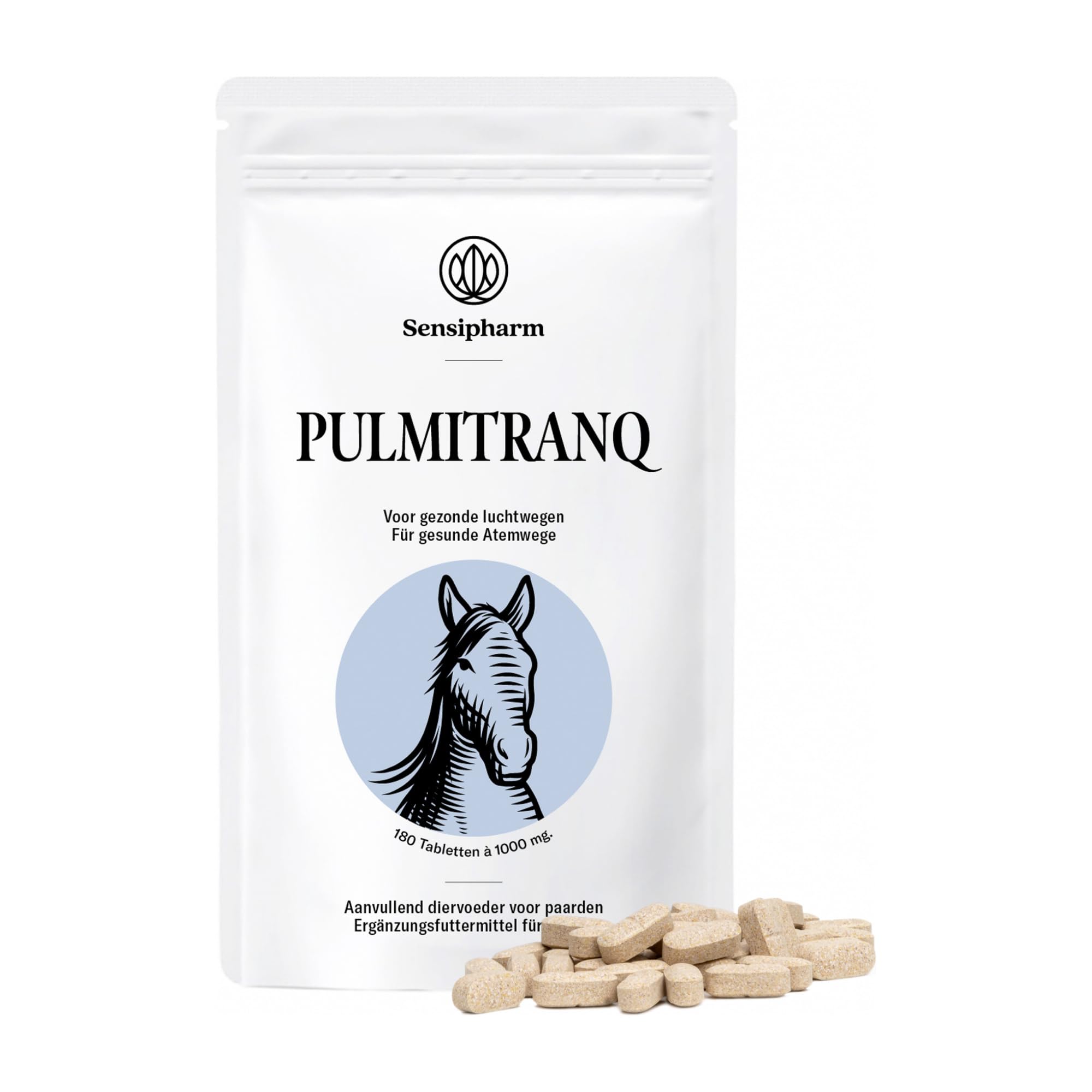 Pulmitranq Pferd - Kräuter für Atemwege & Lunge - 180 Tabl. | Freies Atmen bei Staub, Heu und Stallluft, für Sportpferde und Ponys, chinesische Tradition