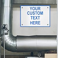 Vista 31 de Cartel de aluminio resistente a la intemperie de varios tamaños, personalizable con texto en inglés