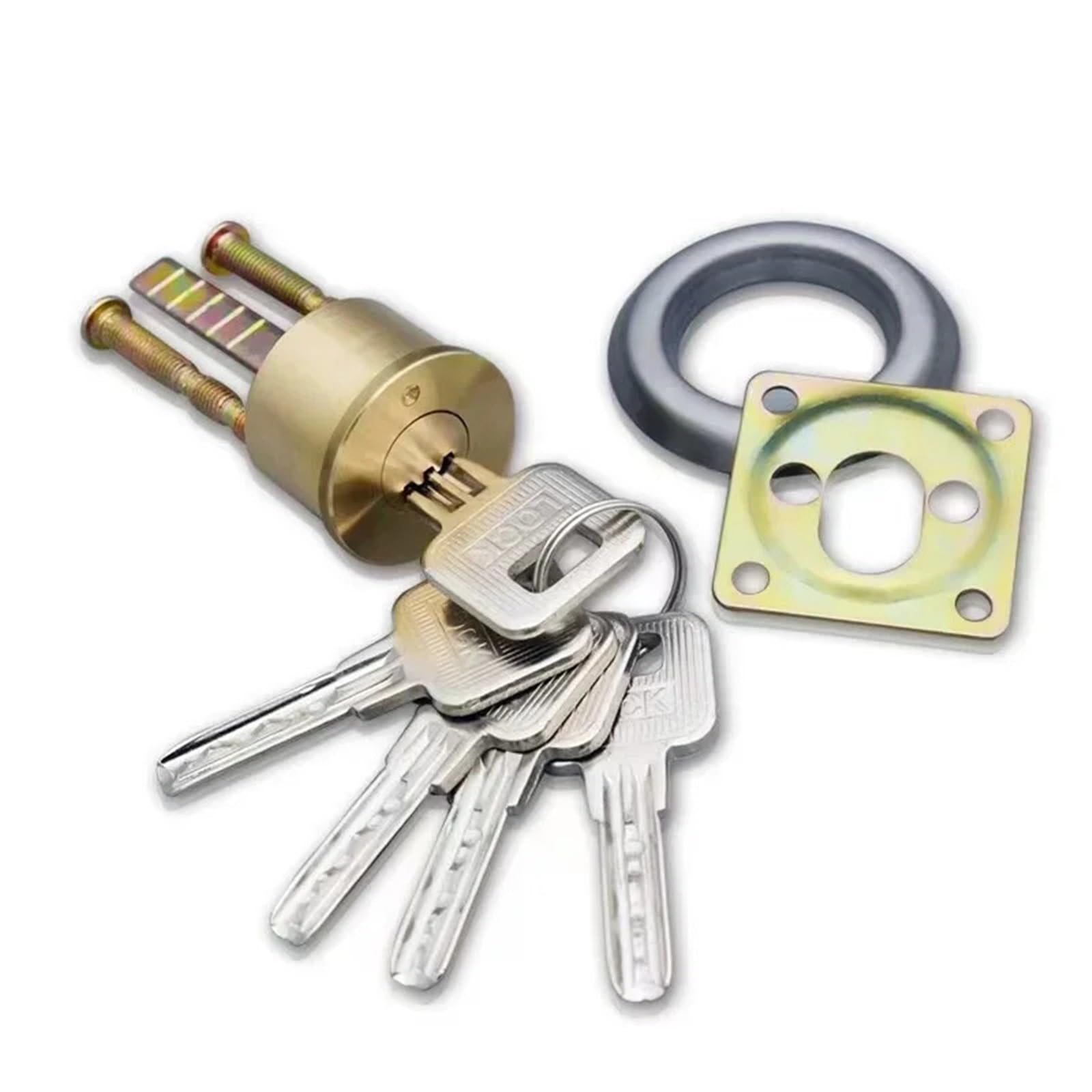 Sxolcoufoh A Copper Lock Core Opening Crescent Outer Door Lock Core With Key 1Pcs(A)