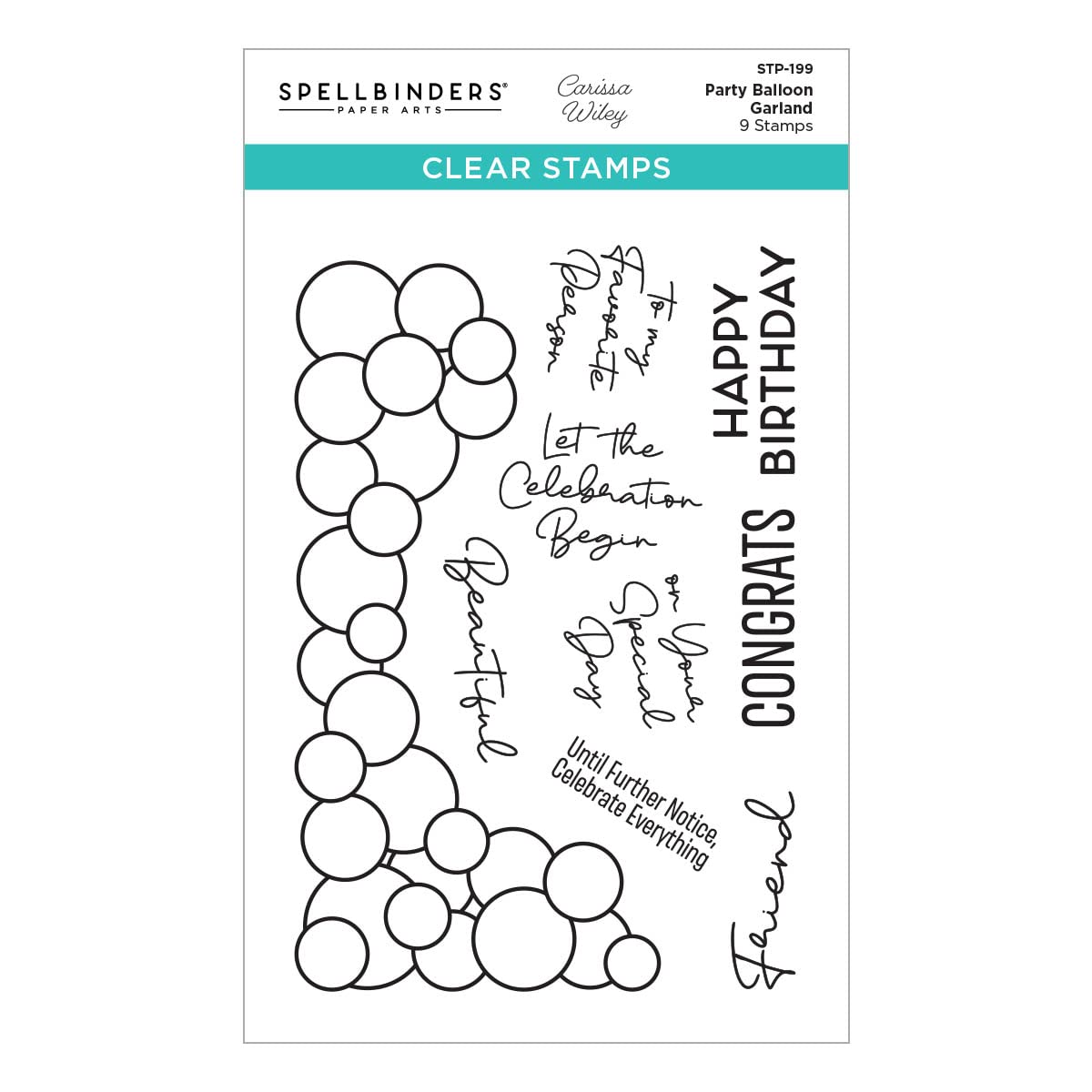 Spellbinders Balloon Garland Clear Stamp Set from The Its My Party Collection by Carissa Wiley, ONE