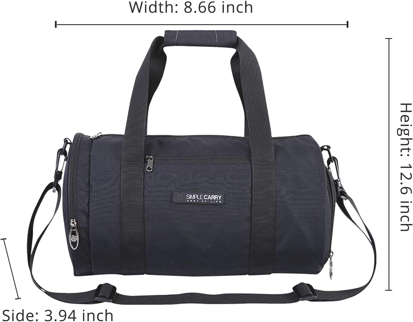  | SimpleCarry Large Duffle Bags Gym Bags Weekender Bags For Women Travel Overnight Luggage Bag Waterproof Adjustable Shoulder Strap Duffle Bags (Black) | Travel Duffels