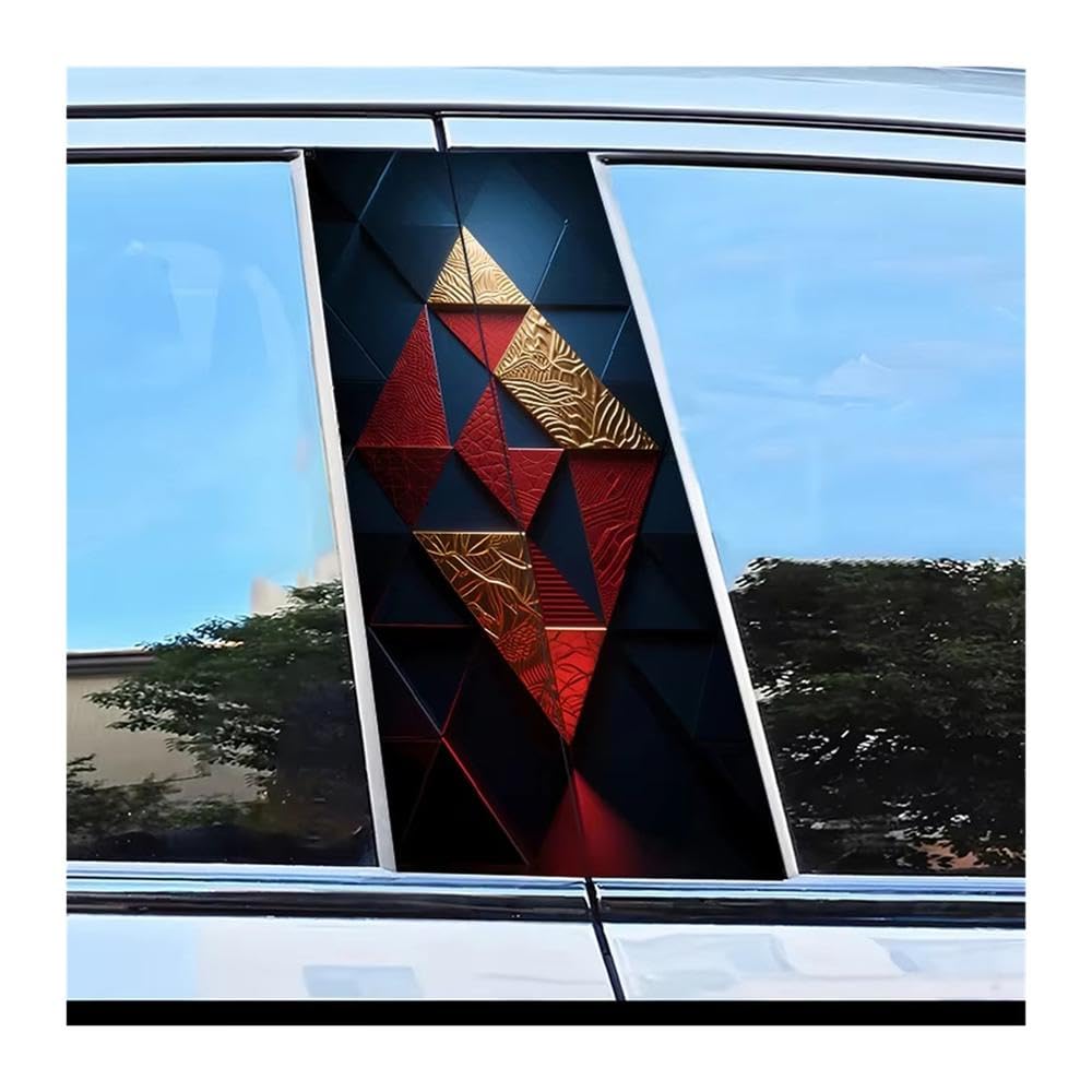 Bertdcx One Color 2Pcs Car Center Pillar Protection Stickers Geometry Pattern Scratch Resistant Film Auto Parts