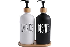 MOMEEMO Glass Soap Dispenser Set: Elevate Your Kitchen Decor with Effortless Convenience
