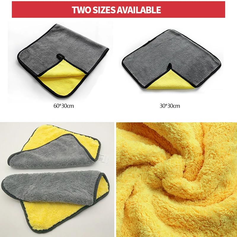 Mikrofaser-Auto-Reinigungstuch, 600 g/m², Waschhandtücher, doppelseitig, weiches Tuch, Auto-Detaillierung, Pflege, Waschen, Trocknen, Lappen, 1 Stück, 40 x 80 cm