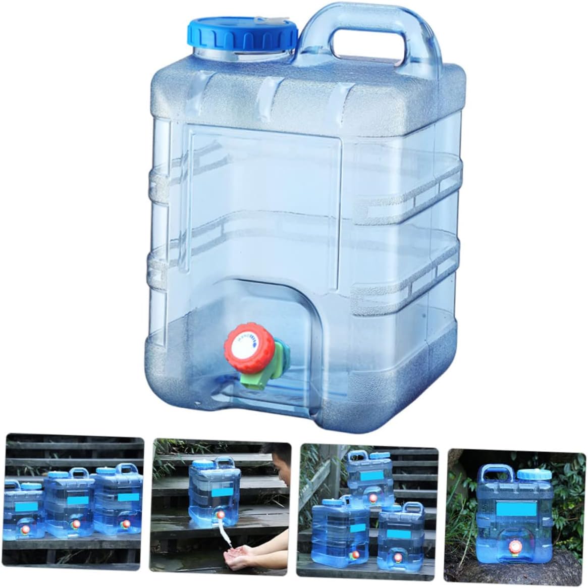 Kisangel Outdoor Bucket Water Jug 2 Gallon Sports Water Camping Drinking Water Bucket Gallon with Spigot Large Water Travel Water Bottles Portable Water Container Water Bag Mineral Water