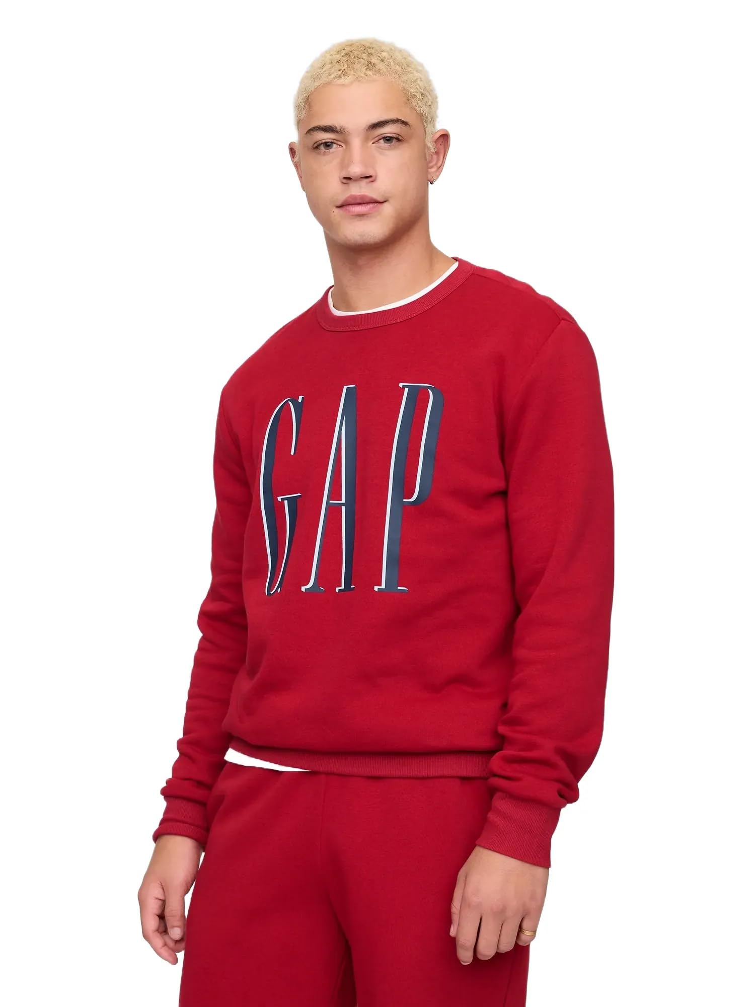 GAP mens Logo Fleece Crew Sweatshirt