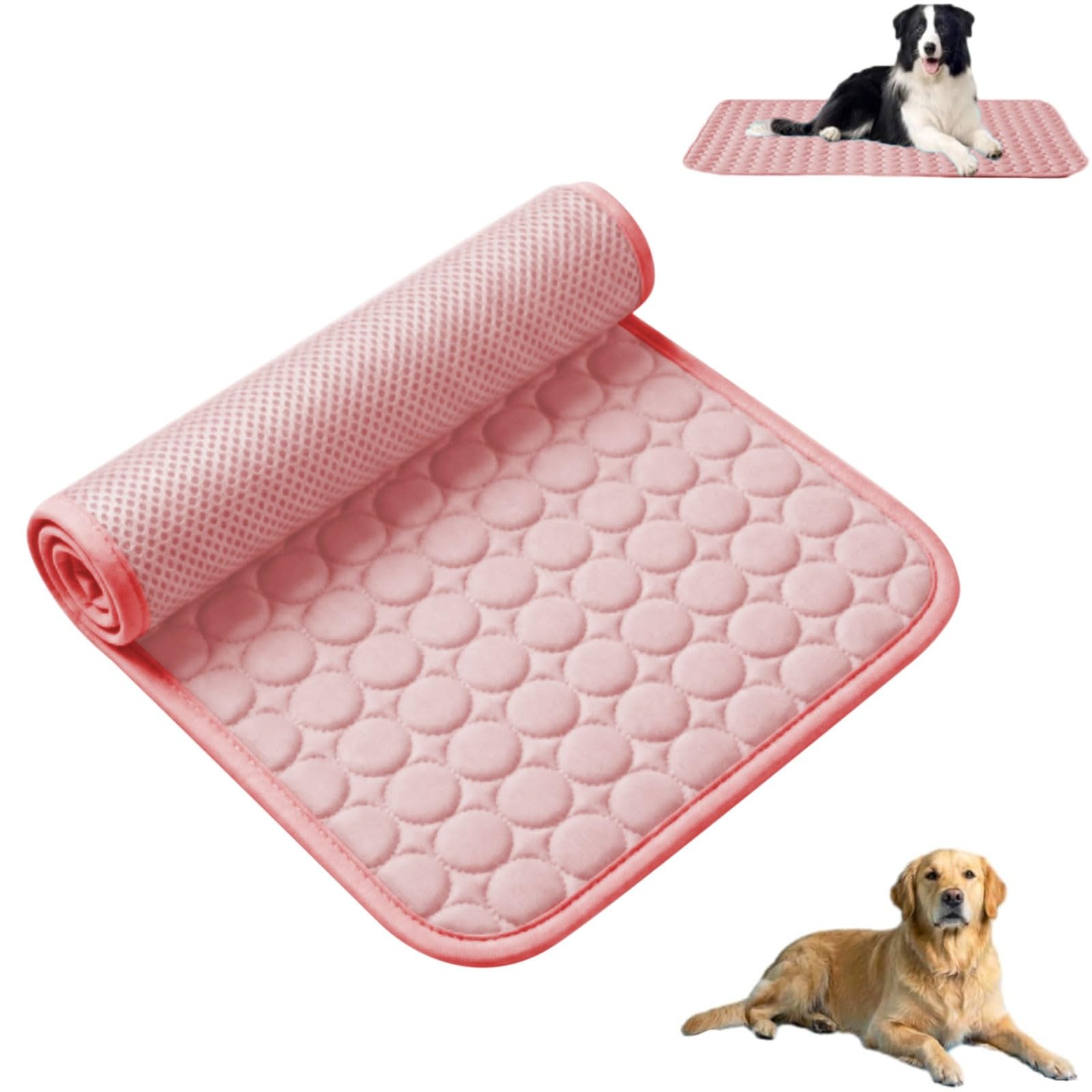 Pet Cat Dog Ice Silk Cooling Mat, Cooling Blanket Ice Mat for Dogs Cats, Medium Reusable Home Travel Essentials Mat Extra Large Easy-Fold Pet Cool Pad, Self Cooling Pad in Hot Summer Cool Pad Dogs — image 1