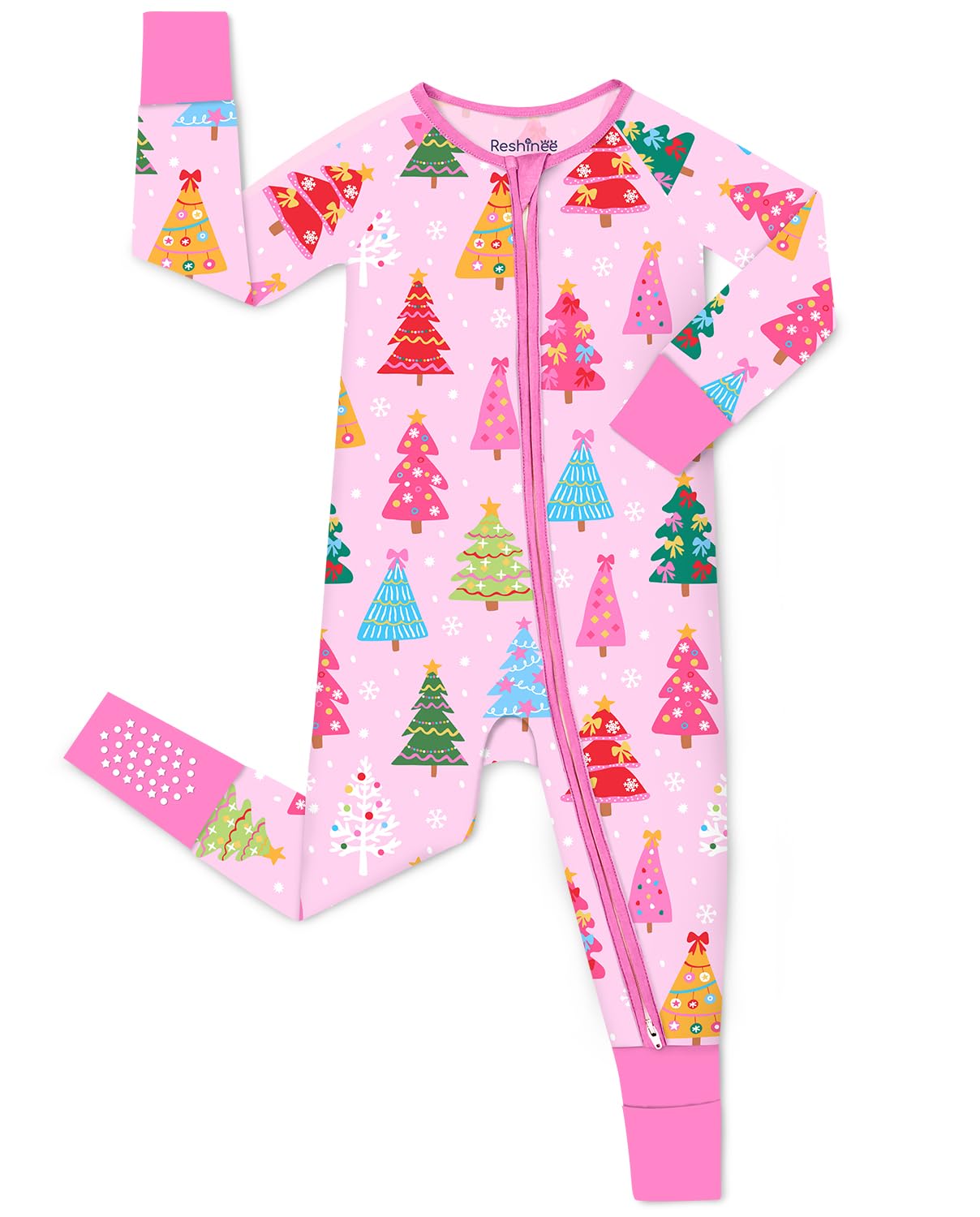 babee Reshinee Viscose Derived from Bamboo Baby Footie Pajamas Convertible Newborn Sleeper for Baby Girl Zipper Onesie 0-24M