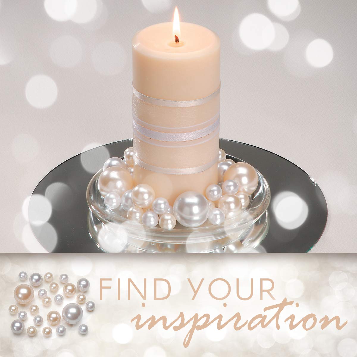 Darice Ivory and White Pearl Beads (34pc) – Perfect for Craft Projects, Garland, Beadwork, Vase Filler and More – Round Bead with Hole is Easy to String – 3 Assorted Sizes Per Package