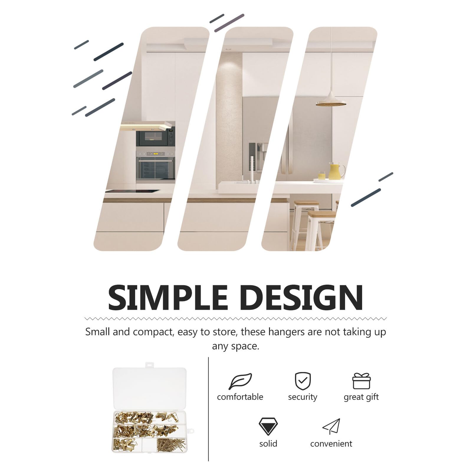 150 Juegos Ganchos de Pared para Cuadros con Tornillos Colgadores DIY Resistentes de Hierro para Marcos Fotos y Decoración Incluye Caja de Almacenaje
