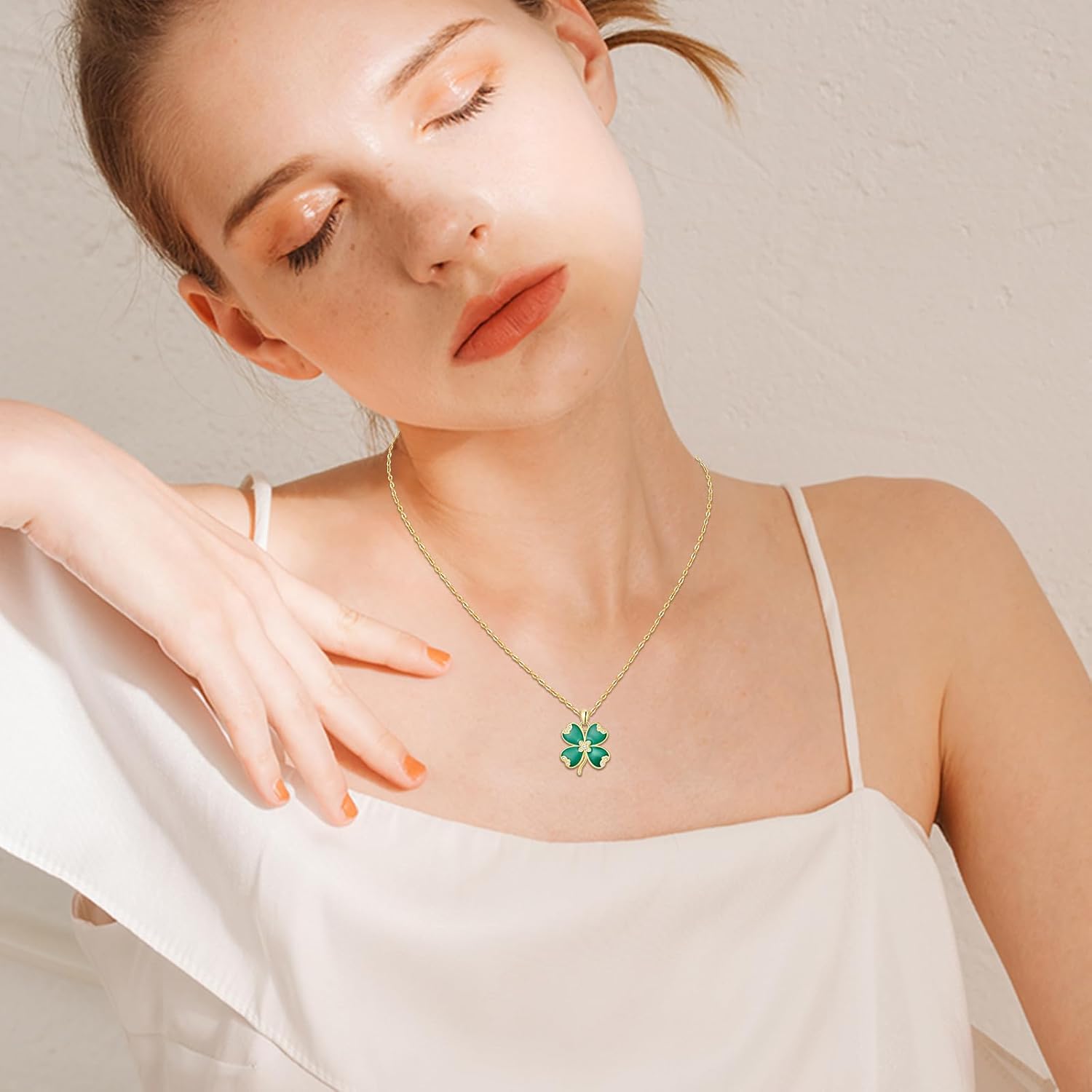 4 Leaf Clover Necklace for Women 925 Sterling Silver Gold Shamrock Pendant Celtic Irish Jewelry St Patricks Day Gifts - Image 7
