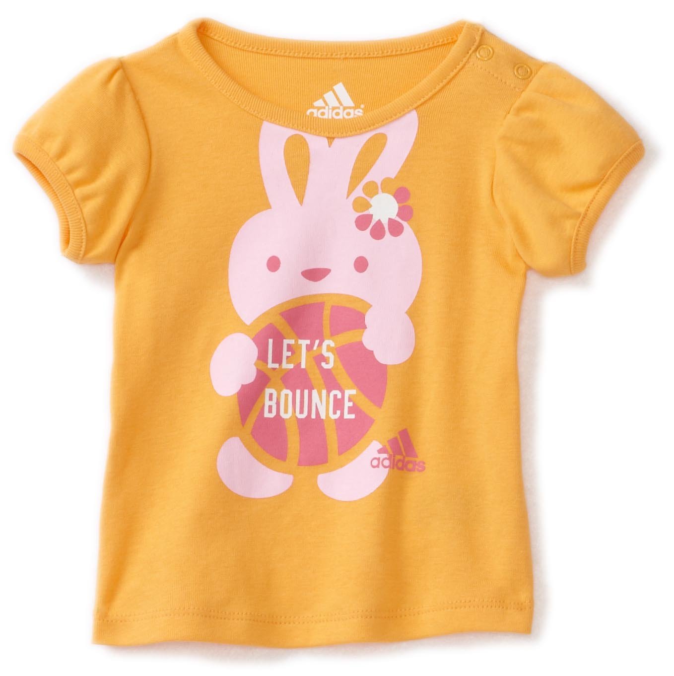 adidas Baby Mädchen T-Shirt mit Puffärmeln, Hellorange, 6 Monate