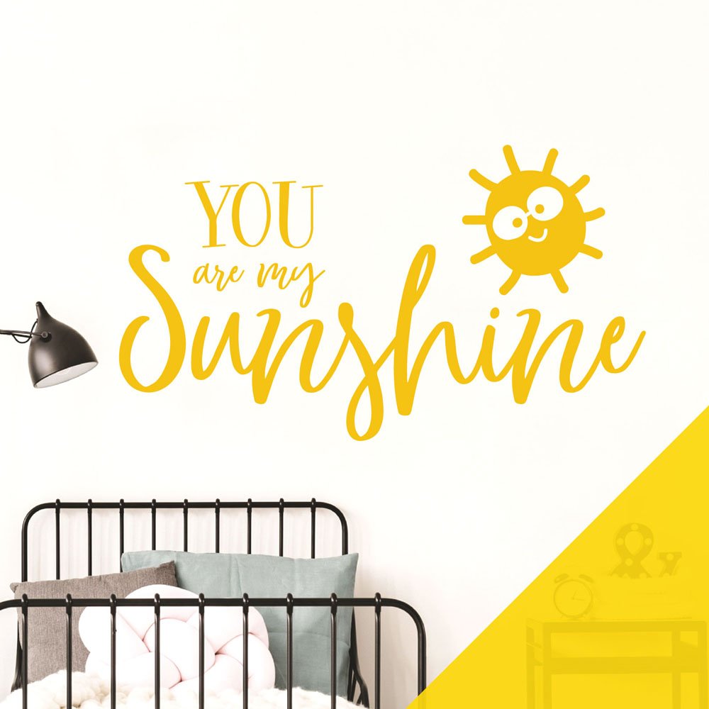 You are My Sunshine - Nursery Wall Sticker, Children Bedroom Wall Quote [Medium] [Medium Yellow]