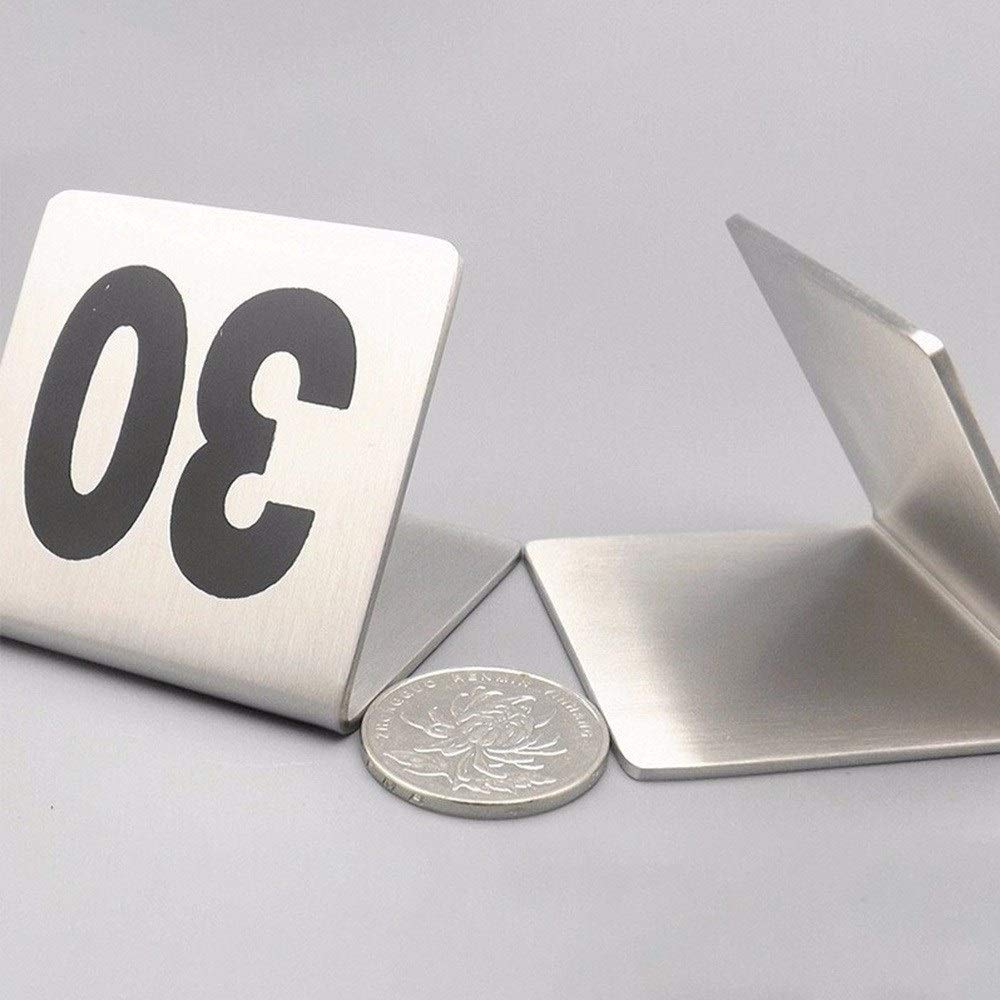 Cartellini numerati per tavoli, Stainless Steel Place Cards Table Numbers Black 1-25/50/100(1 to 25)