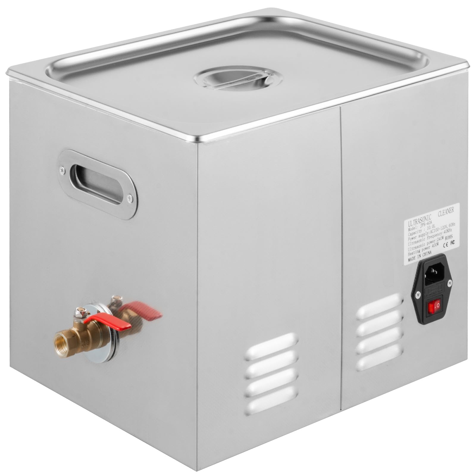 VEVOR Knob Control Ultrasonic Ultraschallreiniger 10L, Ultraschall Reinigungsgerät 220 V, Schmuckreiniger Ultraschall digitaler Ultraschallreiniger Ultraschallreinigungsgerät Brille Schmuck Reinigung