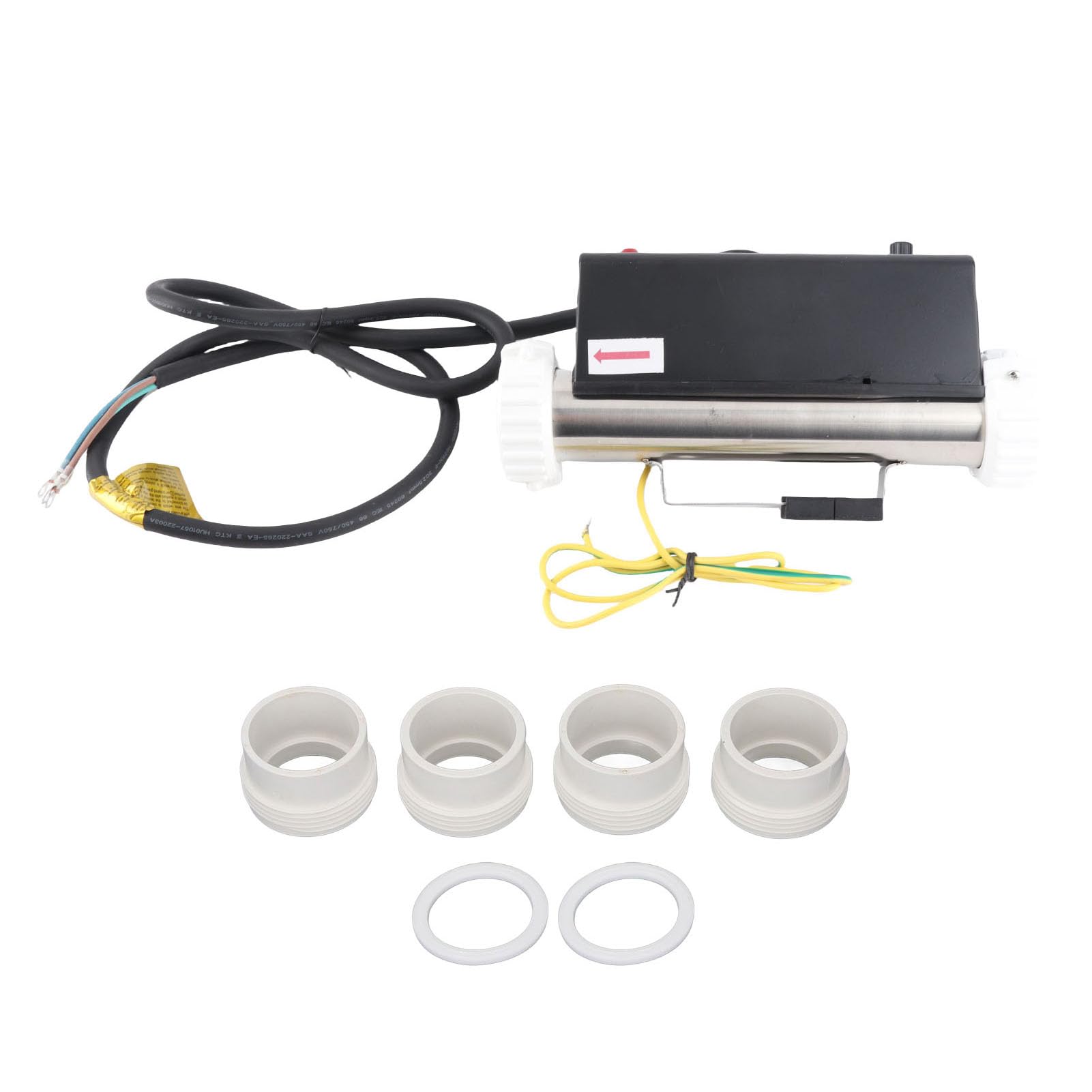 Rengue Calentador de Piscina, Calentador Eléctrico de con Control de Temperatura e Interruptor de Protección de Alta Temperatura, para Bañera de Hidromasaje y Piscina (3KW)