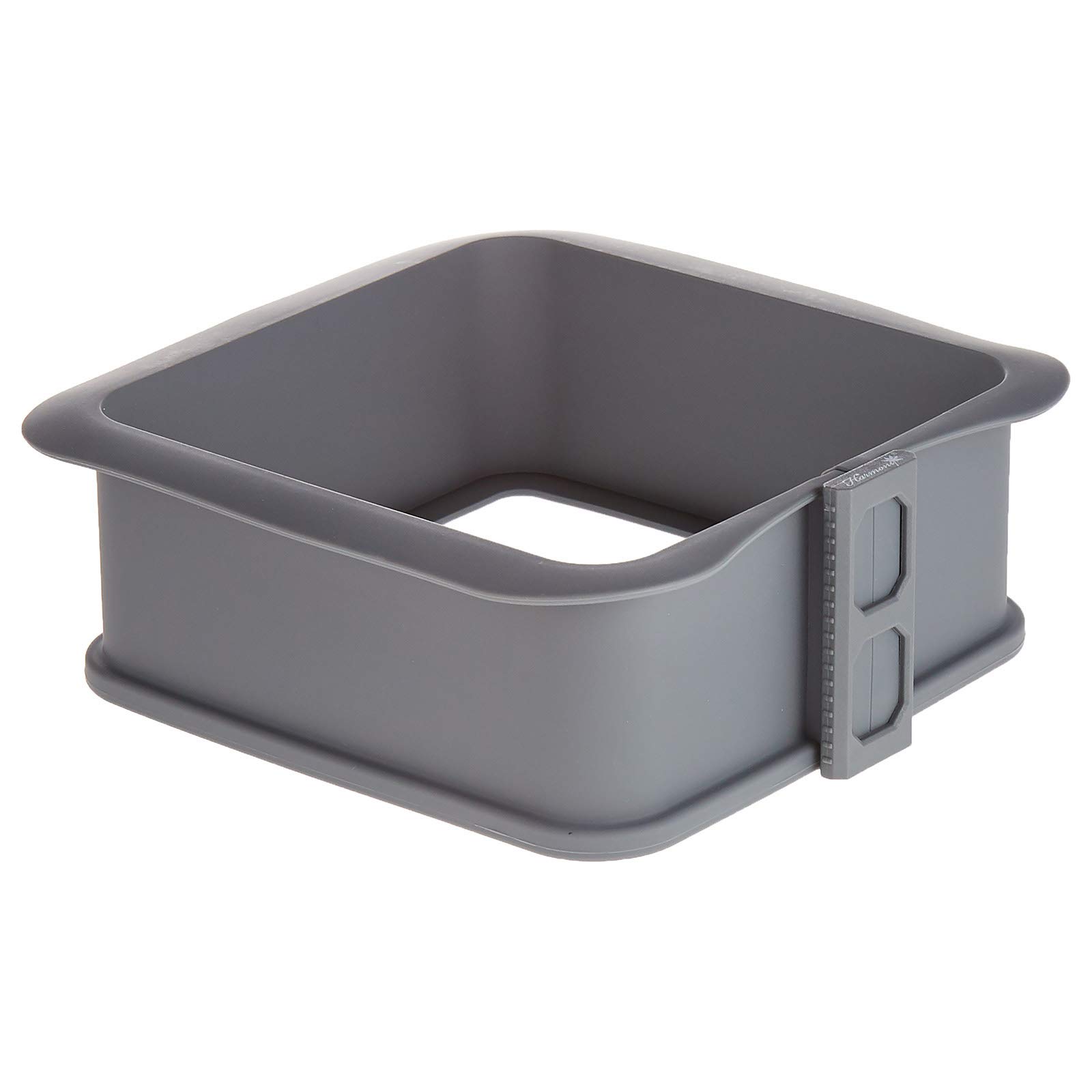 Harmony Square Shape Cake Pan With Glass Base, Grey W 24.0 x H 22.2 x D 8.4 cm, Silicon