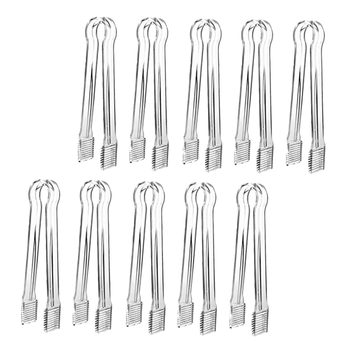 OFFSCH Set of 10 Small Food Tongs Ice Cube Tongs Acrylic Material for Sugar Cubes Appetizers Home Party Supplies