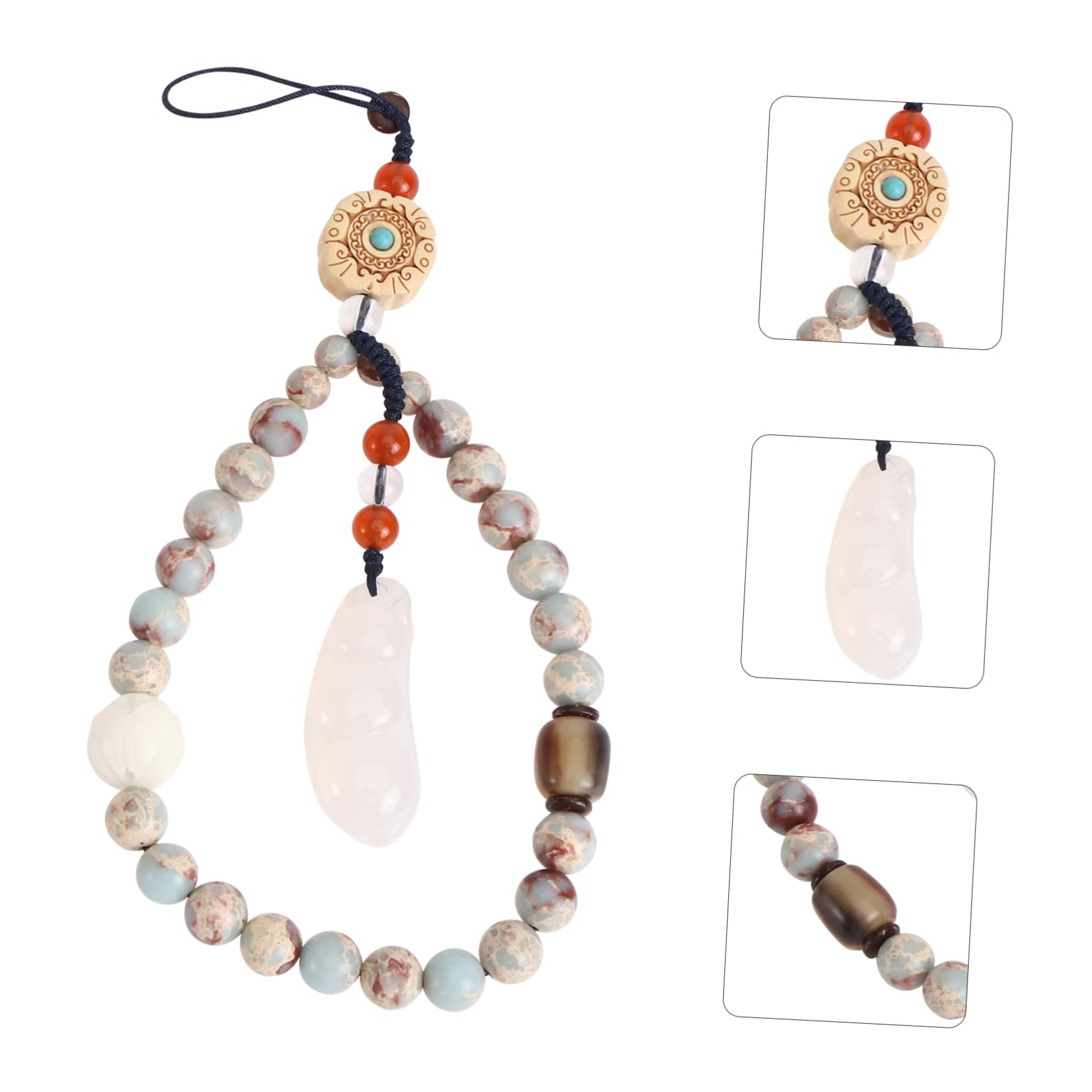 OSALADI 3piezas Cuerda Lanyard Para Teléfono Correa Decorativa Para Mano Diseño Retro De Perlas Compatible Móviles y Accesorios Móviles