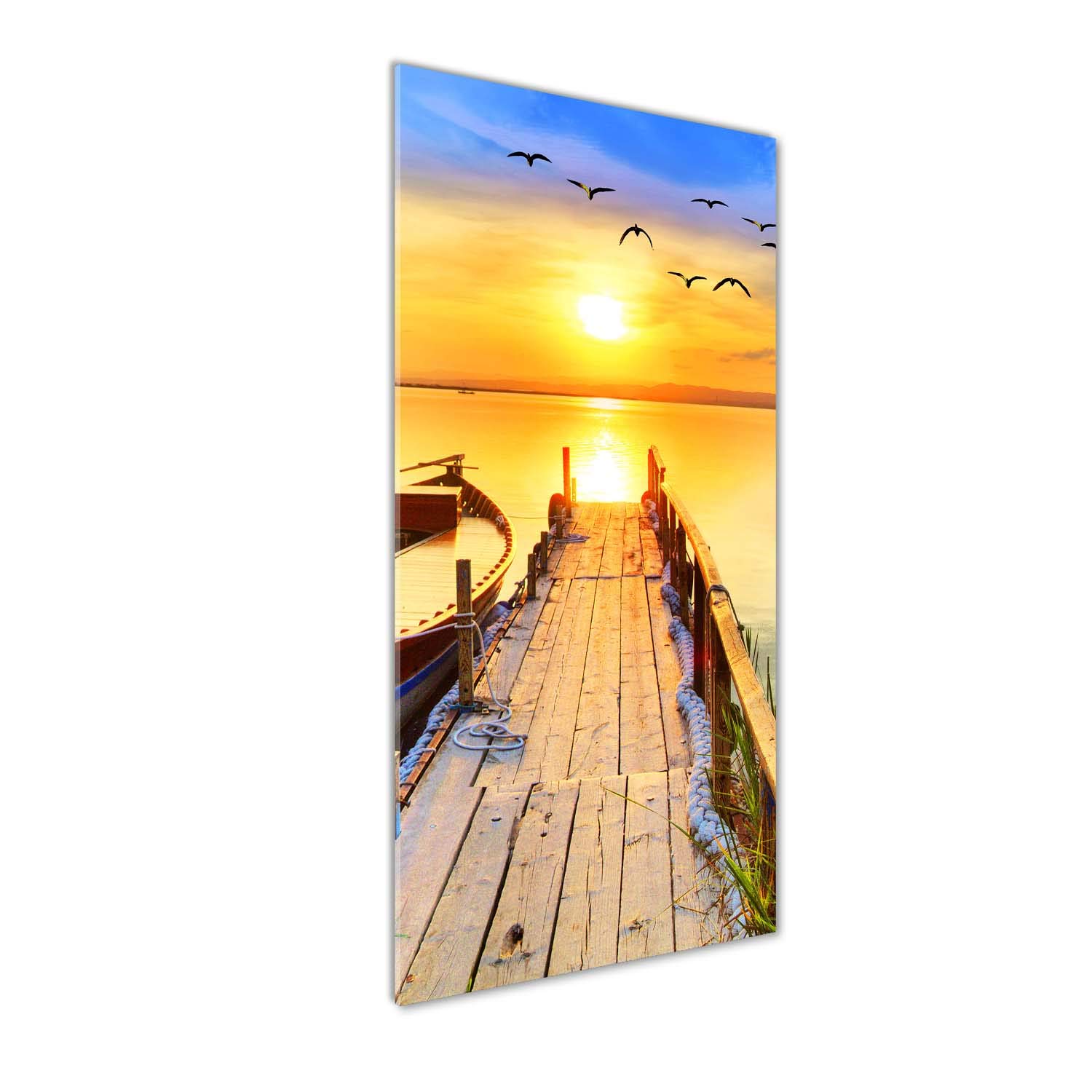 Image sur verre acrylique de lac multicolore pour salon moderne Tulup