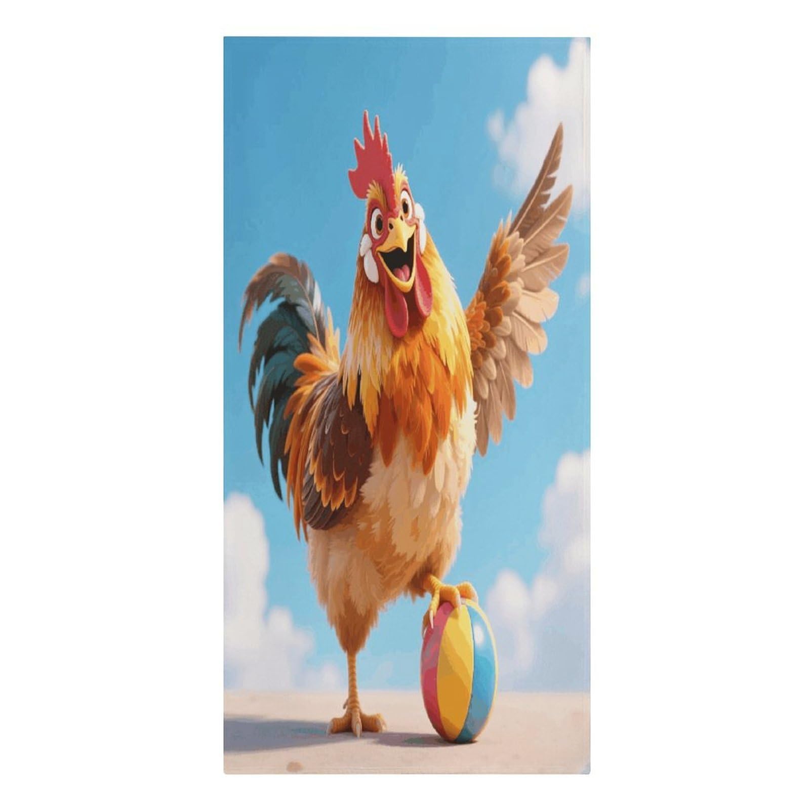 VstaDank Funny Rooster Chicken Beach Towels Microfiber Absorbent Extra Large Bath Towels Quick Dry Lightweight Thin Pool Towel Soft Swim Travel Towel Beach Accessories for Adult Gift